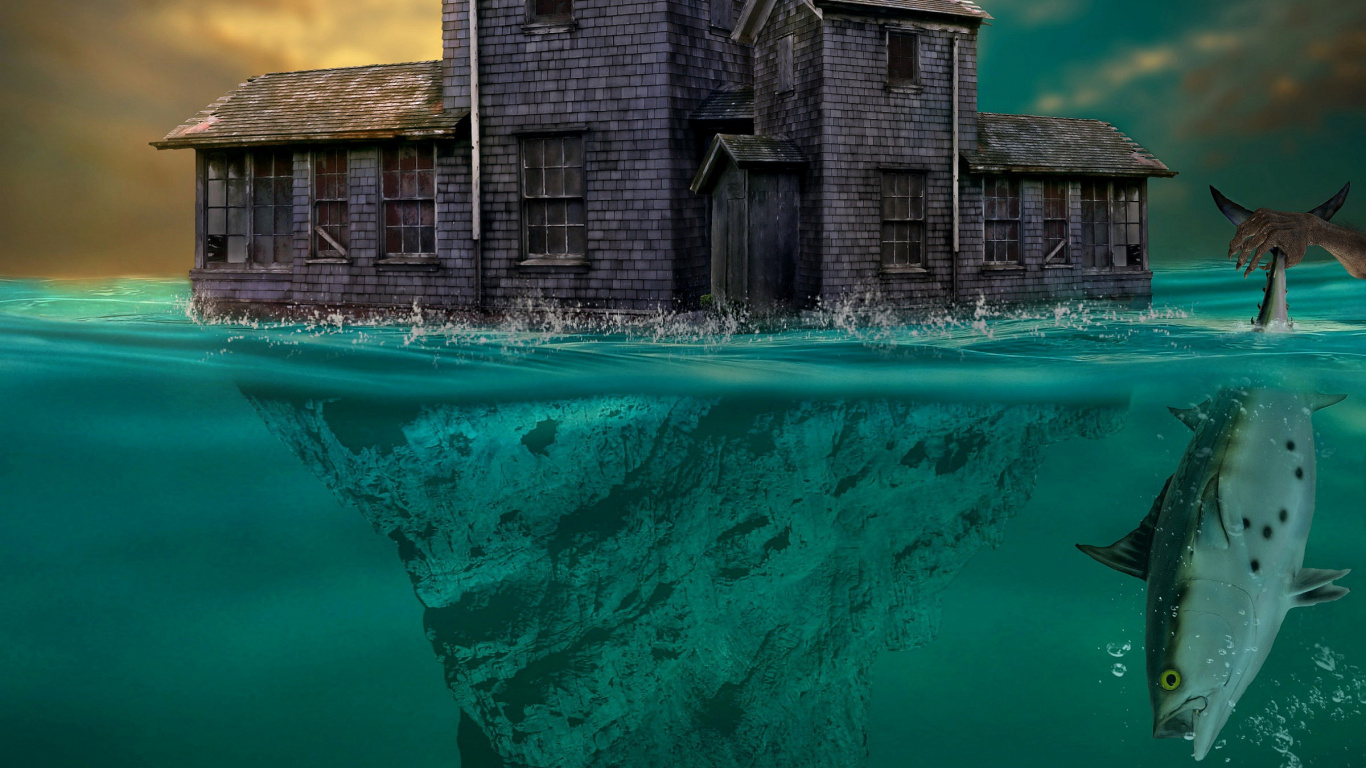 Unheimlich Unter Wasser, Droht Aber Der Schrecken, Mein Kopf Ist Blutig, Cloud, Wasser. Wallpaper in 1366x768 Resolution