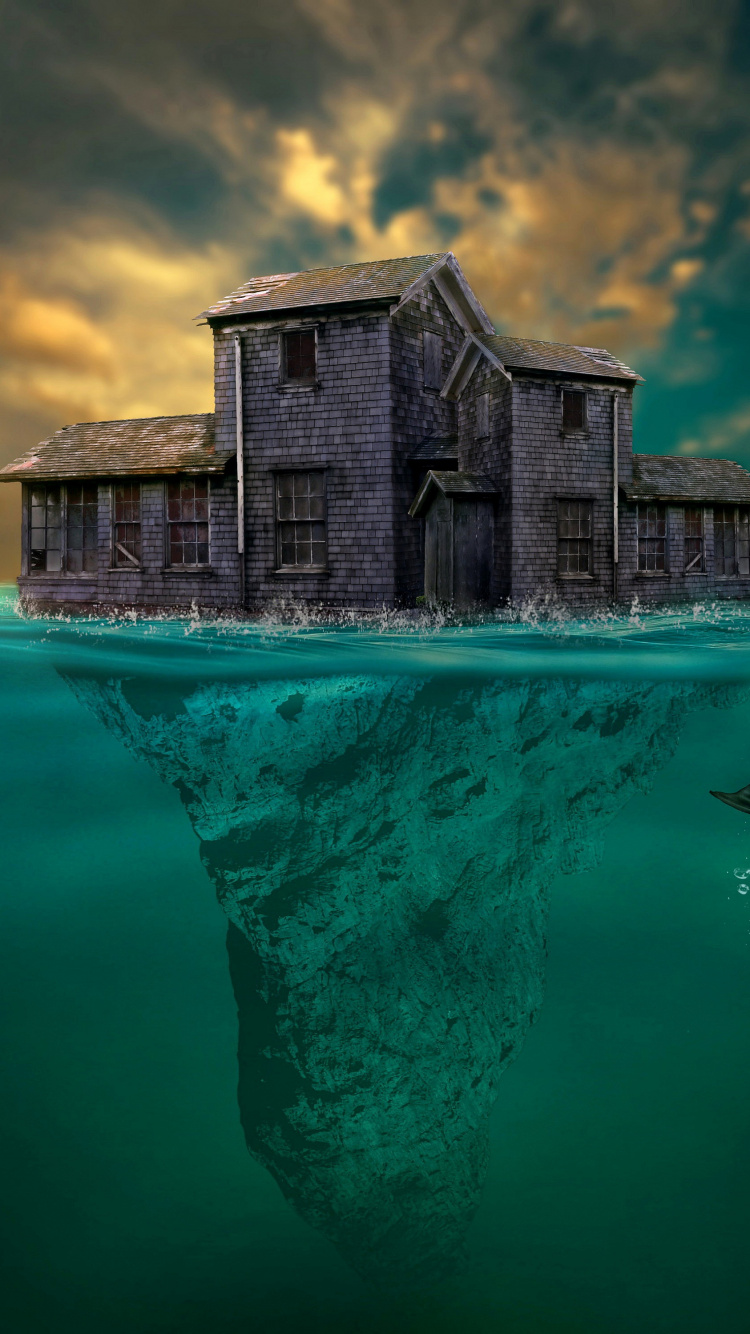 Unheimlich Unter Wasser, Droht Aber Der Schrecken, Mein Kopf Ist Blutig, Cloud, Wasser. Wallpaper in 750x1334 Resolution