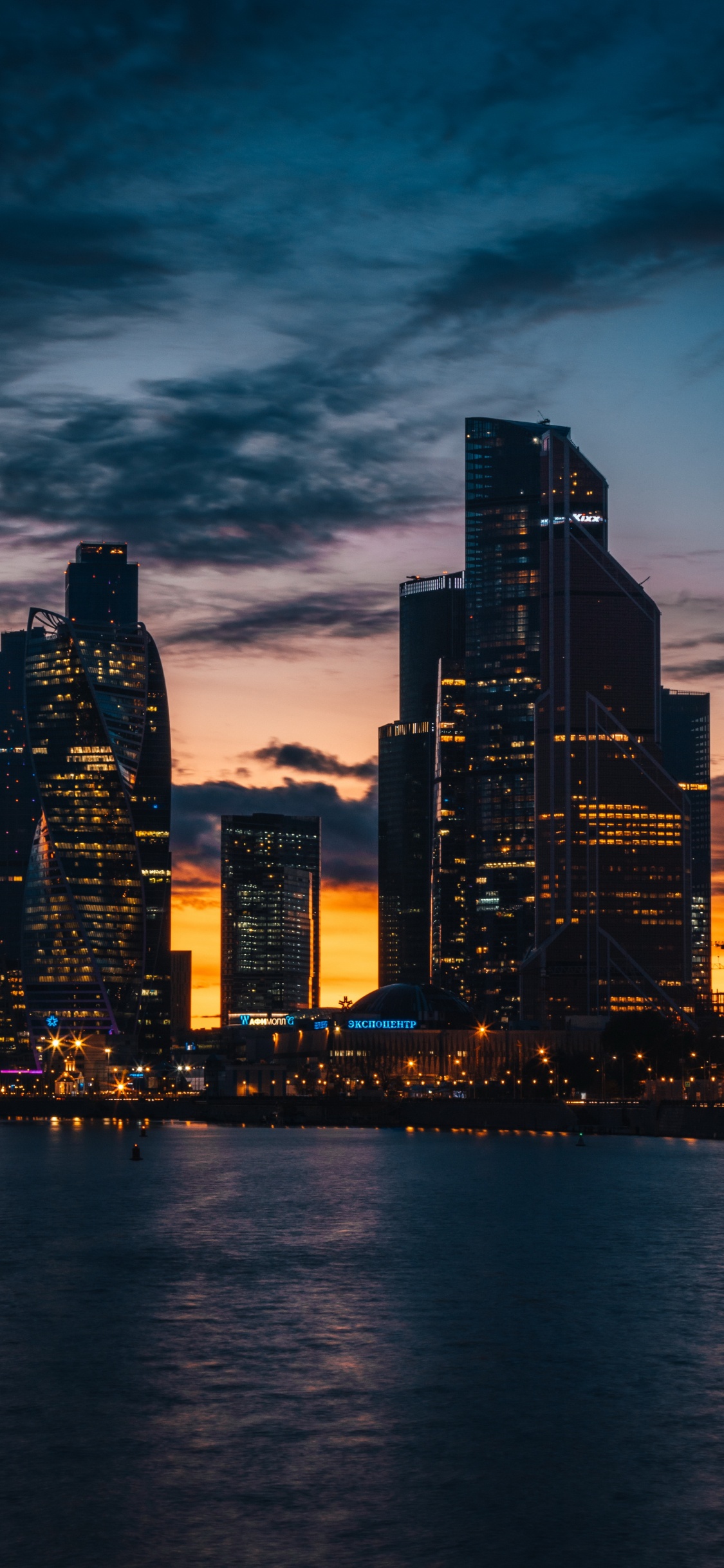 Cityscape, Skyscraper, Water, Cloud, Building. Wallpaper in 1125x2436 Resolution