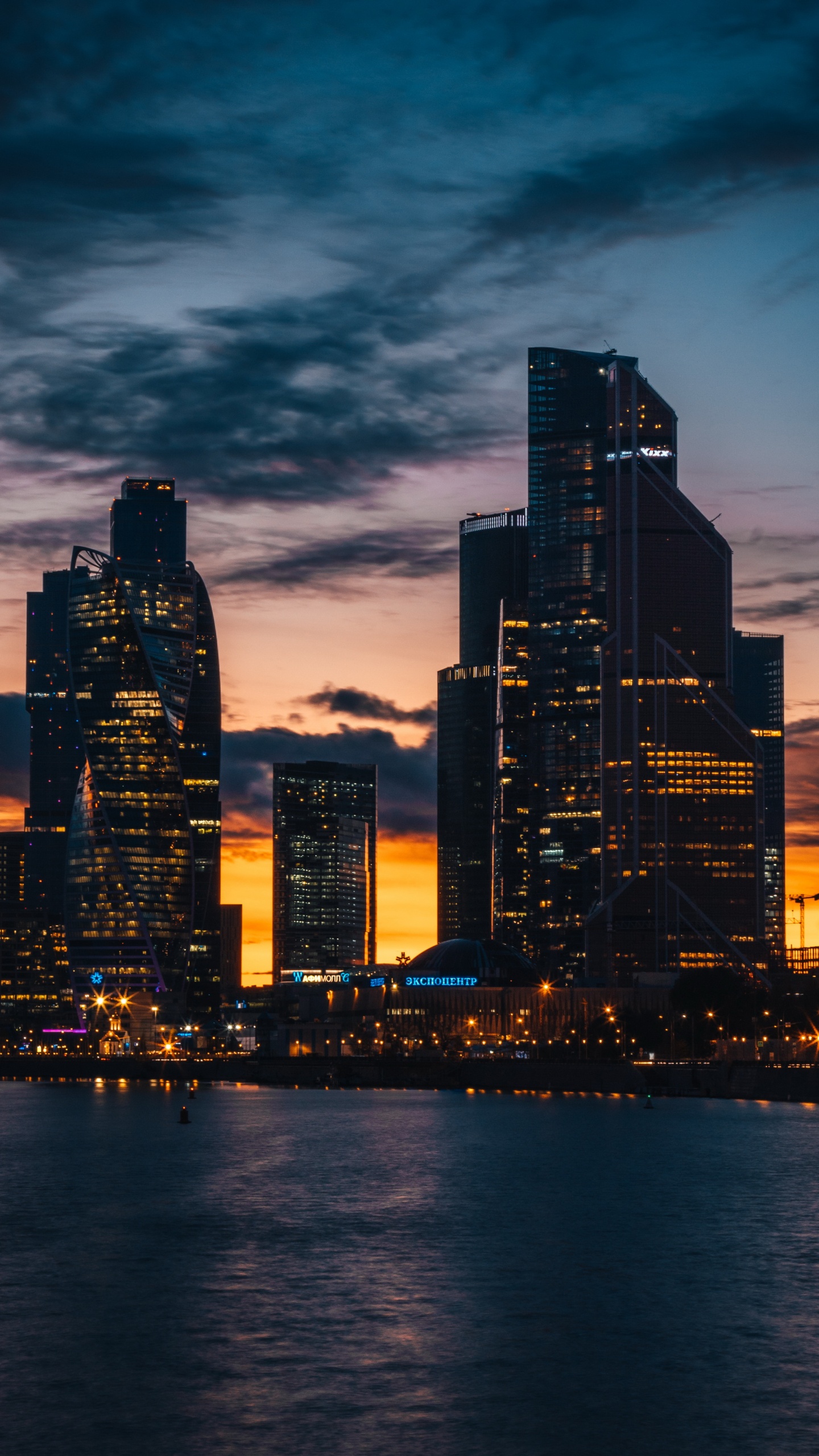 Cityscape, Skyscraper, Water, Cloud, Building. Wallpaper in 1440x2560 Resolution