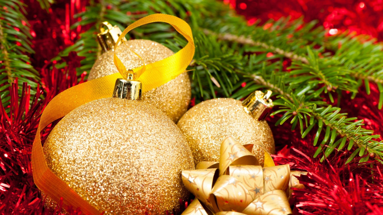 Christmas Day, Tinsel, New Year, Christmas Ornament, Christmas Decoration. Wallpaper in 1280x720 Resolution