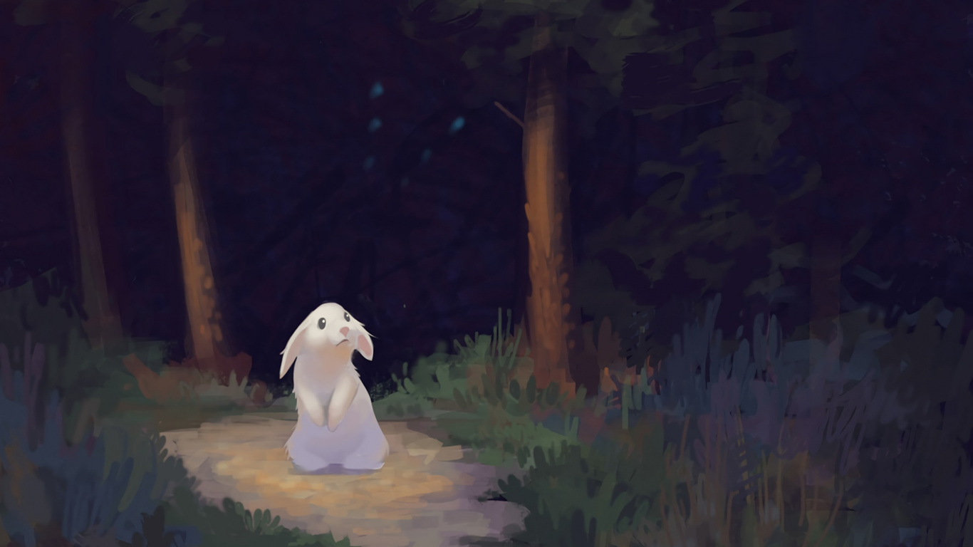 Baum, Atmosphäre, Malerei, Visual Arts, Nacht. Wallpaper in 1366x768 Resolution