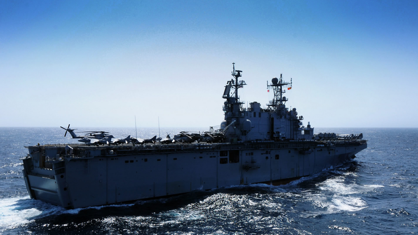 Kriegsschiff, Amphibischen Angriff Schiff, Marine, Marine-Schiff, Schiff. Wallpaper in 1366x768 Resolution