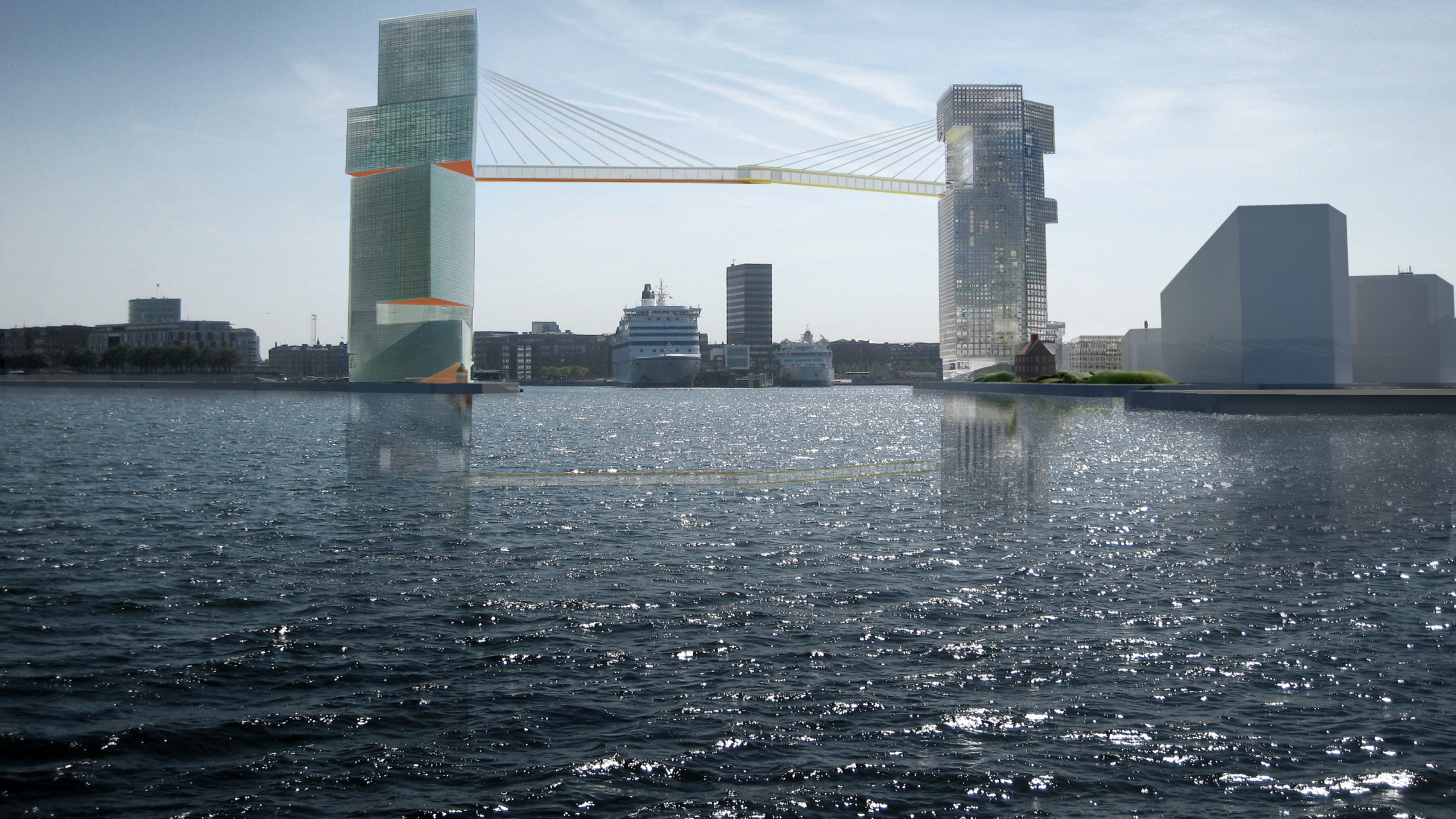 Gray Concrete Bridge Over Body of Water During Daytime. Wallpaper in 2560x1440 Resolution