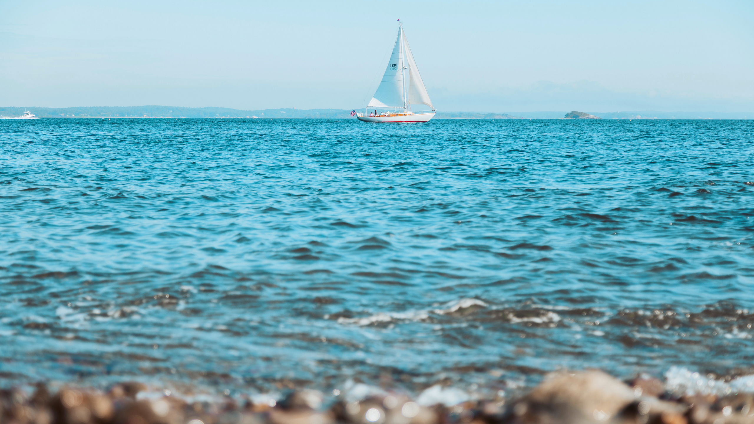 White Sail Boat on Sea During Daytime. Wallpaper in 2560x1440 Resolution
