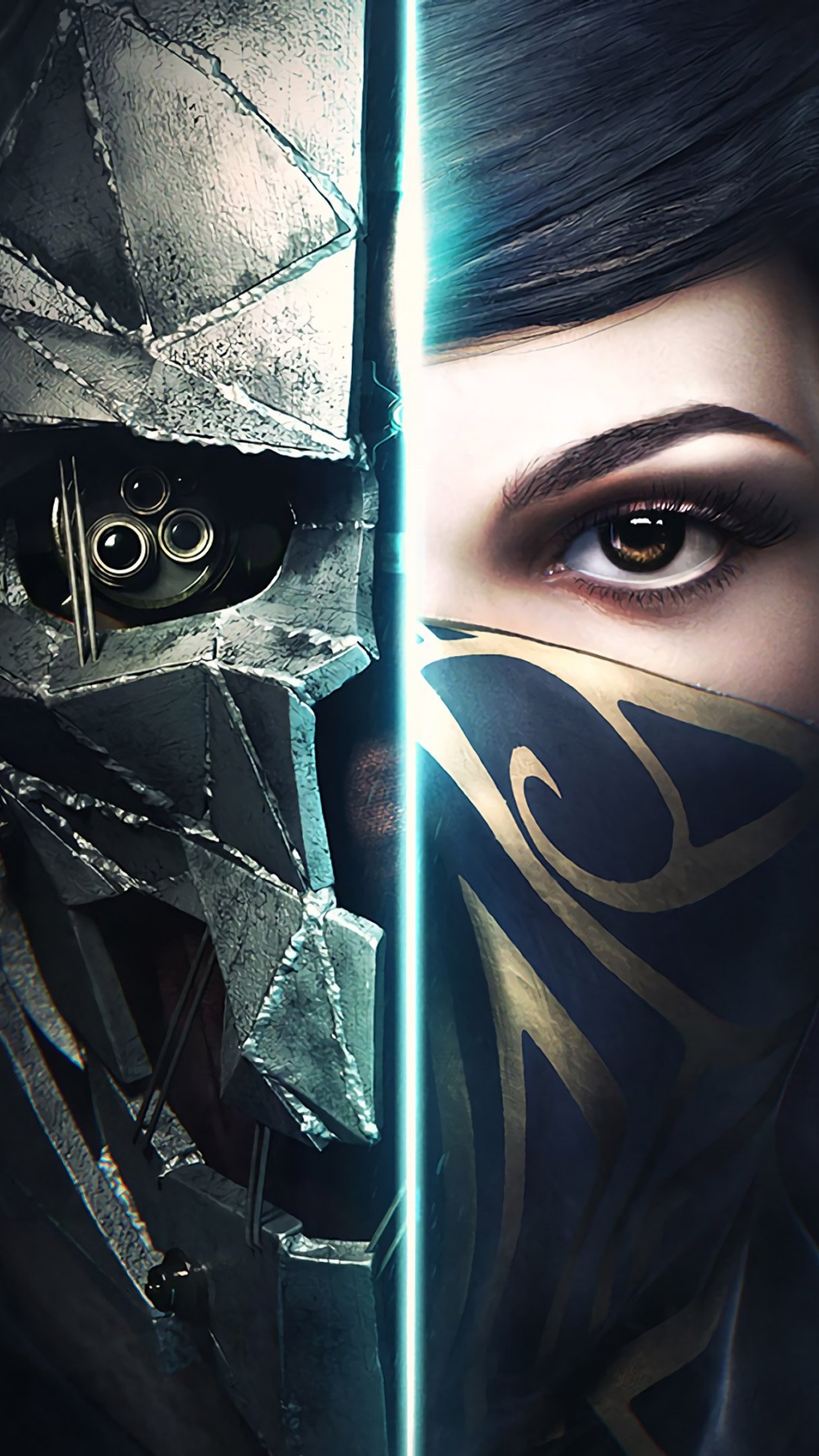 Persona Con Pintura Facial Azul y Verde. Wallpaper in 1080x1920 Resolution