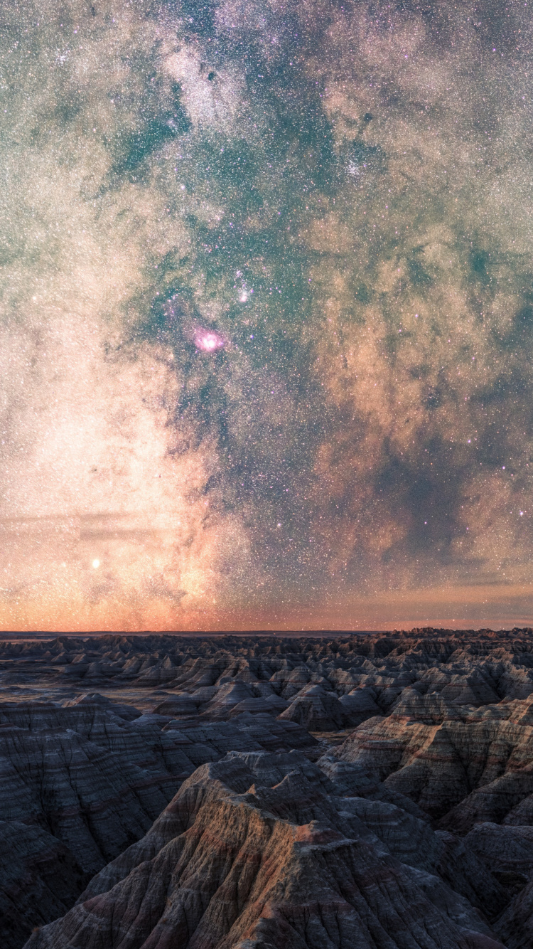 银河系, 明星, 天文学, 气氛, 余辉 壁纸 750x1334 允许