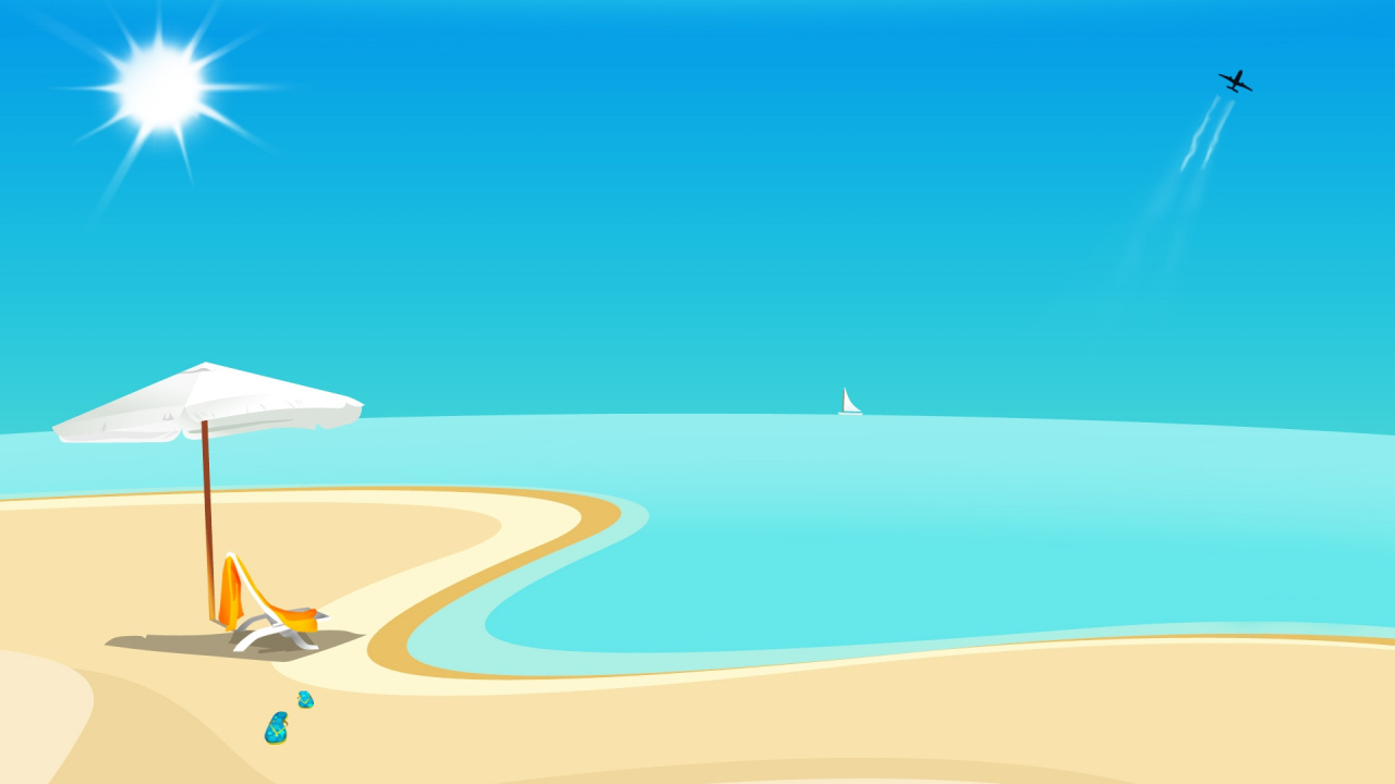 Avion Blanc et Bleu Sur Illustration de Nuages Blancs. Wallpaper in 1280x720 Resolution