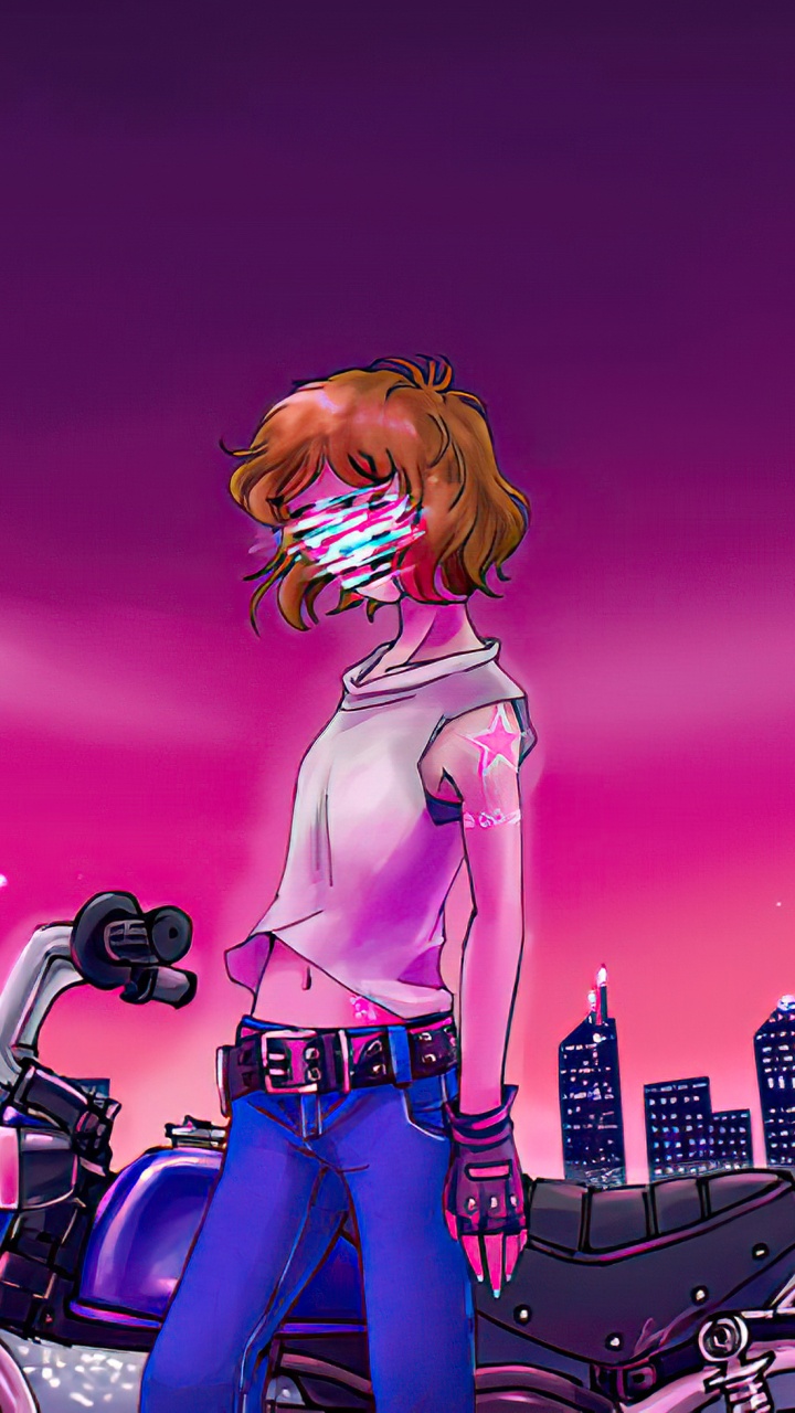 数码艺术, 艺术, Synthwave, 紫色的, 粉红色 壁纸 720x1280 允许