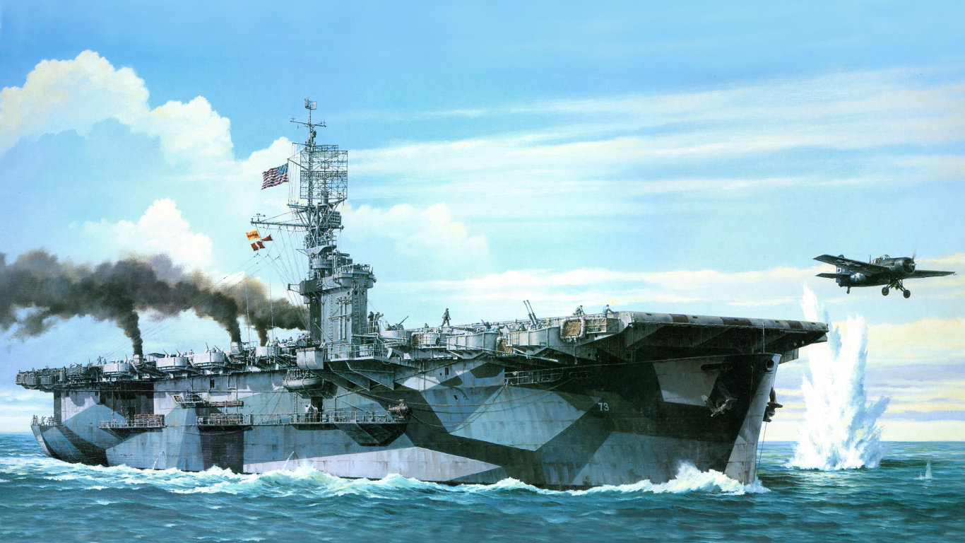 Escort Carrier, Porte-avions, Navire de Guerre, de Navires de Guerre, Navire. Wallpaper in 1366x768 Resolution