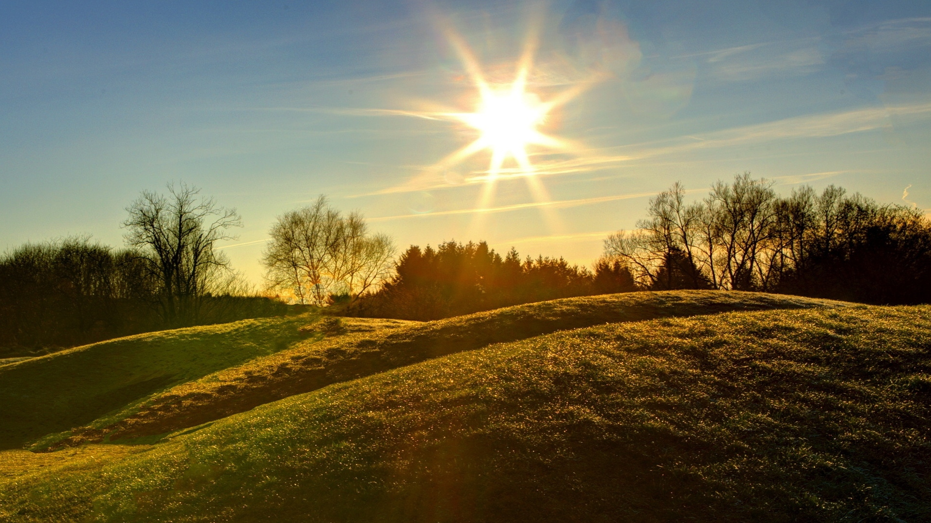 Green Grass Field Under Blue Sky During Daytime. Wallpaper in 1920x1080 Resolution