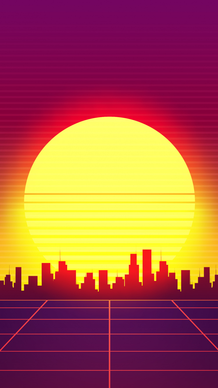 Synthwave, Atmosphère, L'écorégion, Nature, Environnement Naturel. Wallpaper in 750x1334 Resolution