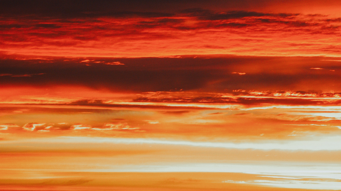 Lever, Afterglow, Red, Horizon, Orange. Wallpaper in 1366x768 Resolution