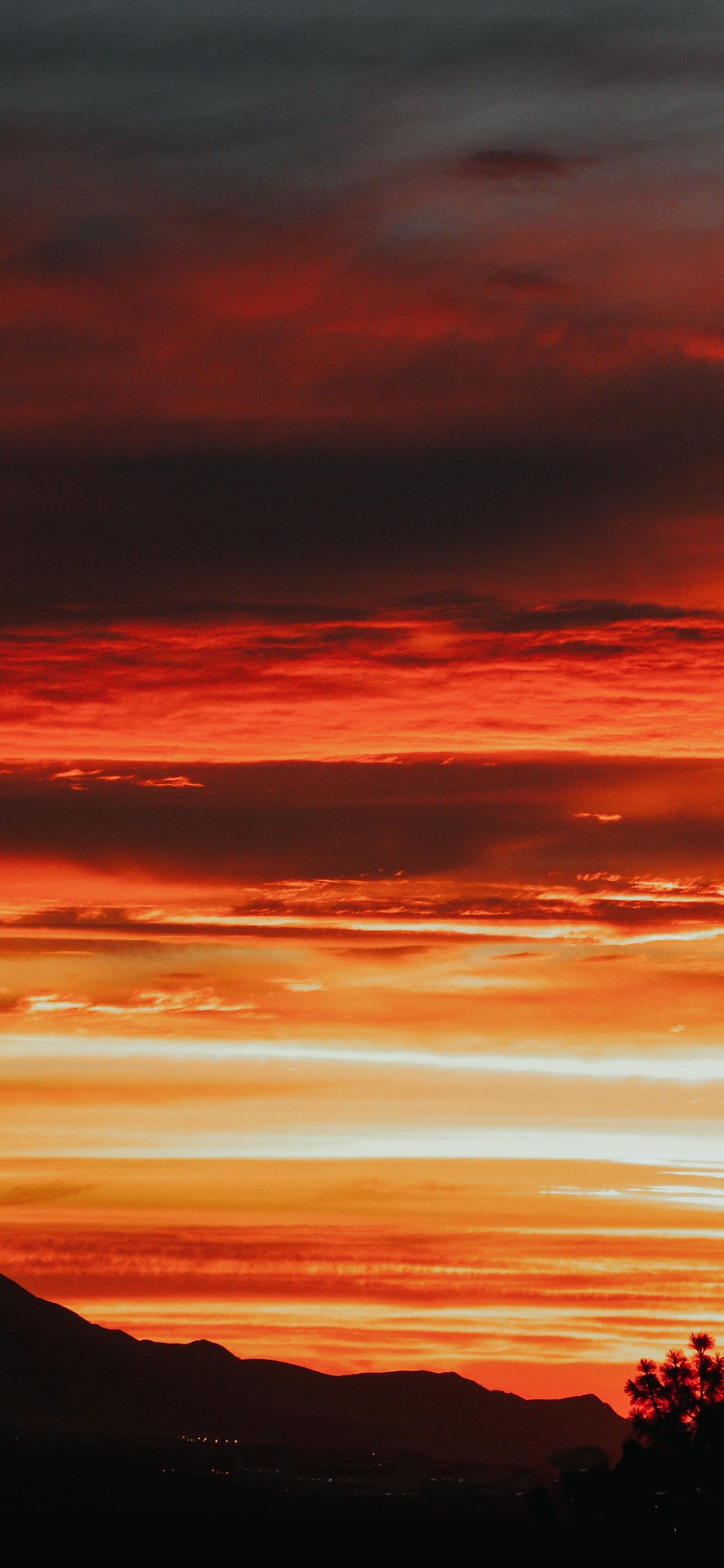 Puesta, Afterglow, Rojo, Naranja, Noche. Wallpaper in 1242x2688 Resolution