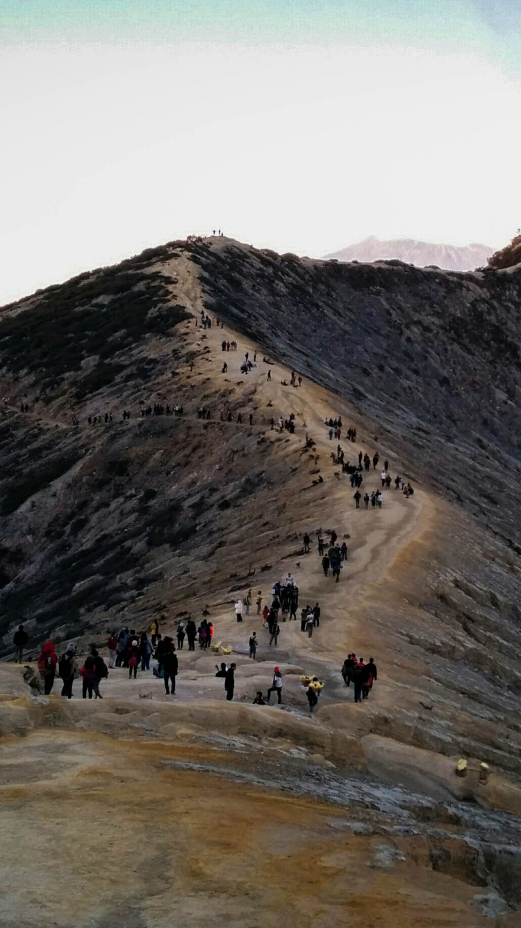 Personnes Marchant Sur un Champ Brun Près de la Montagne Brune Pendant la Journée. Wallpaper in 750x1334 Resolution