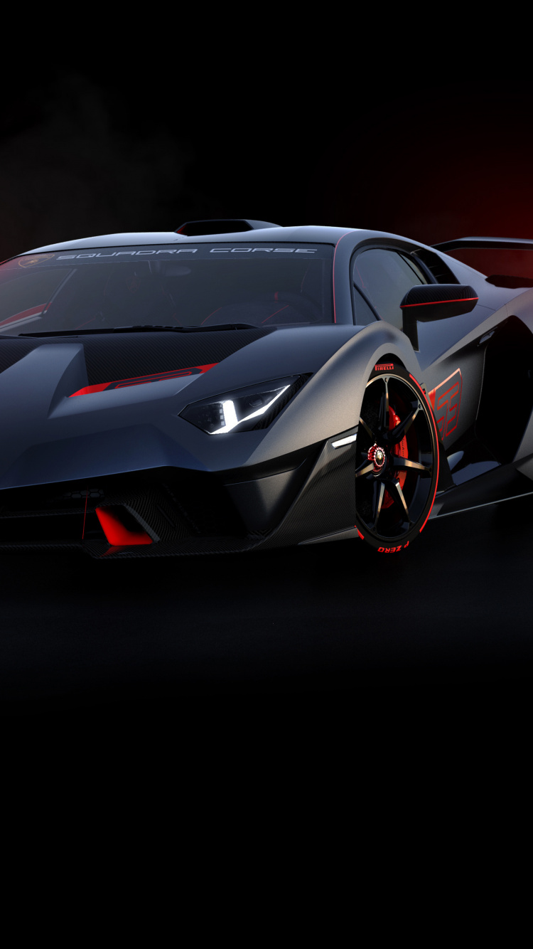 Red Ferrari Sports Car on Black Background. Wallpaper in 750x1334 Resolution