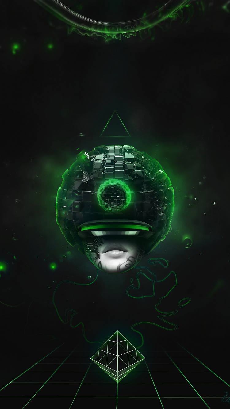 Planeta Verde y Blanco Con Estrellas. Wallpaper in 750x1334 Resolution