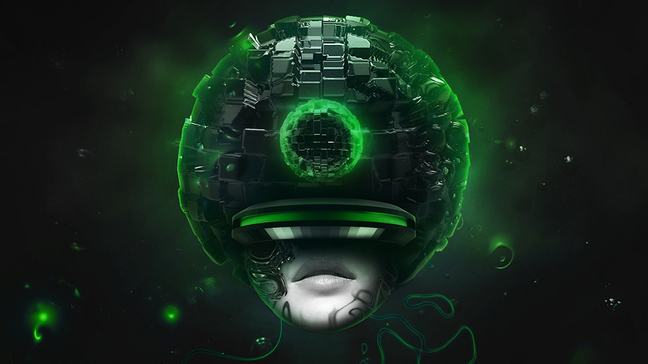 Green and White Planet With Stars. Wallpaper in 1280x720 Resolution