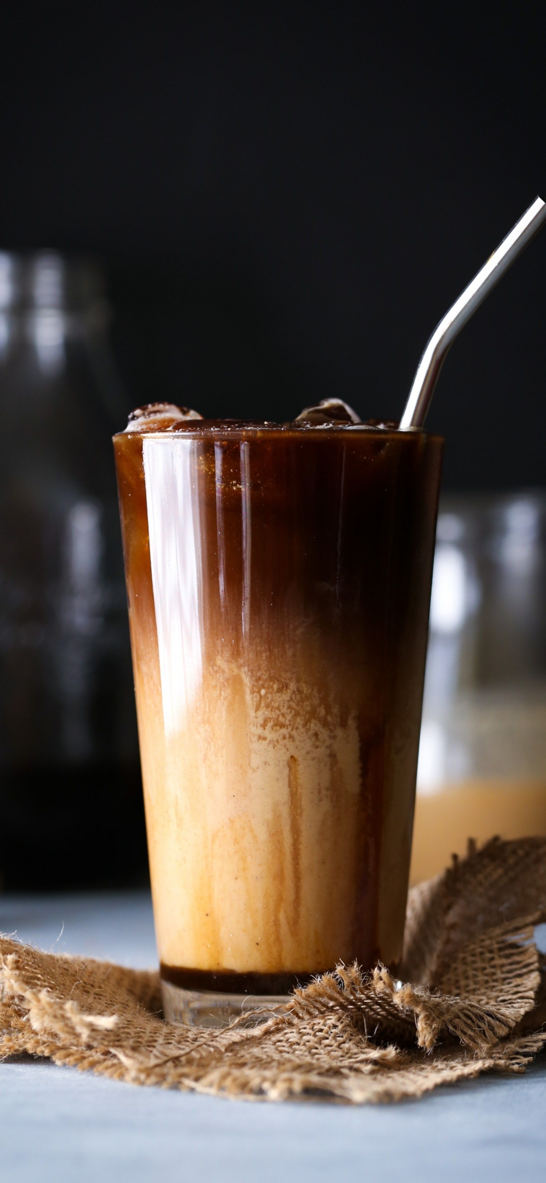 Latte, Coffee, Iced Latte, Iced Coffee, Caramel Drink. Wallpaper in 1125x2436 Resolution