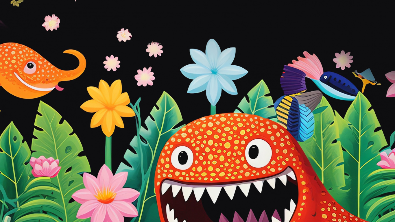 Cartoon, Dessin, Green, Heureux, Art. Wallpaper in 1366x768 Resolution