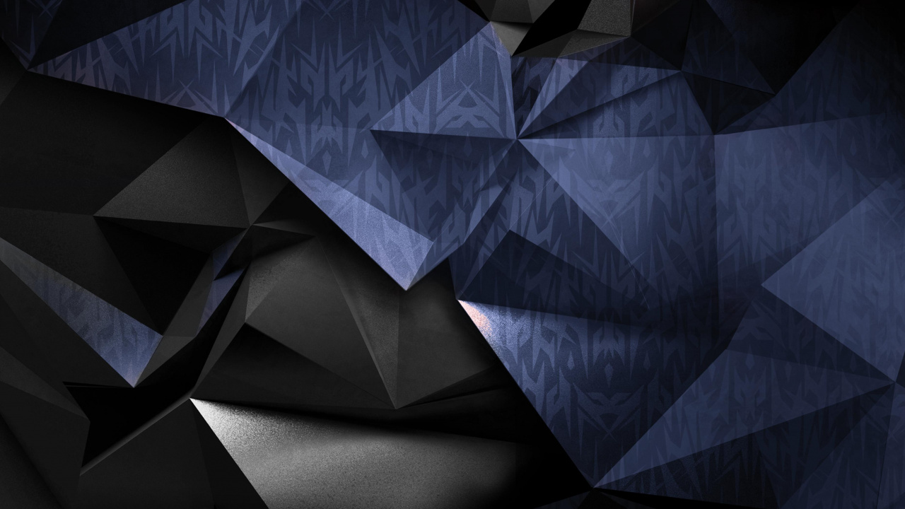 Blue and Black Abstract Art. Wallpaper in 1280x720 Resolution