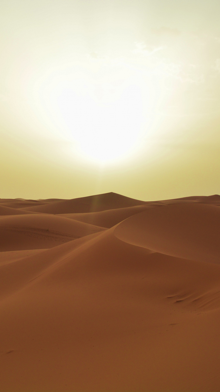 Sun Over Desert During Daytime. Wallpaper in 750x1334 Resolution