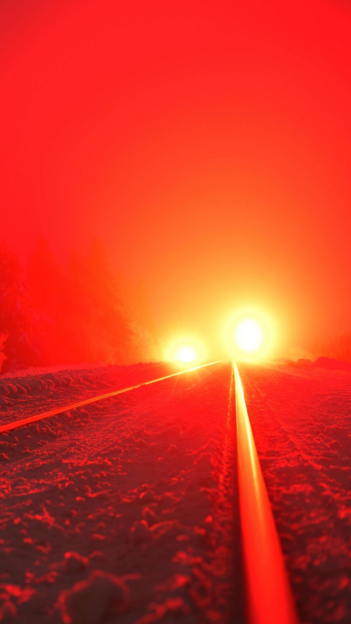 铁路运输, 红色的, 光, 火炬, 天空 壁纸 720x1280 允许