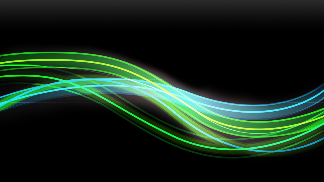 Green and Purple Light Waves. Wallpaper in 1366x768 Resolution