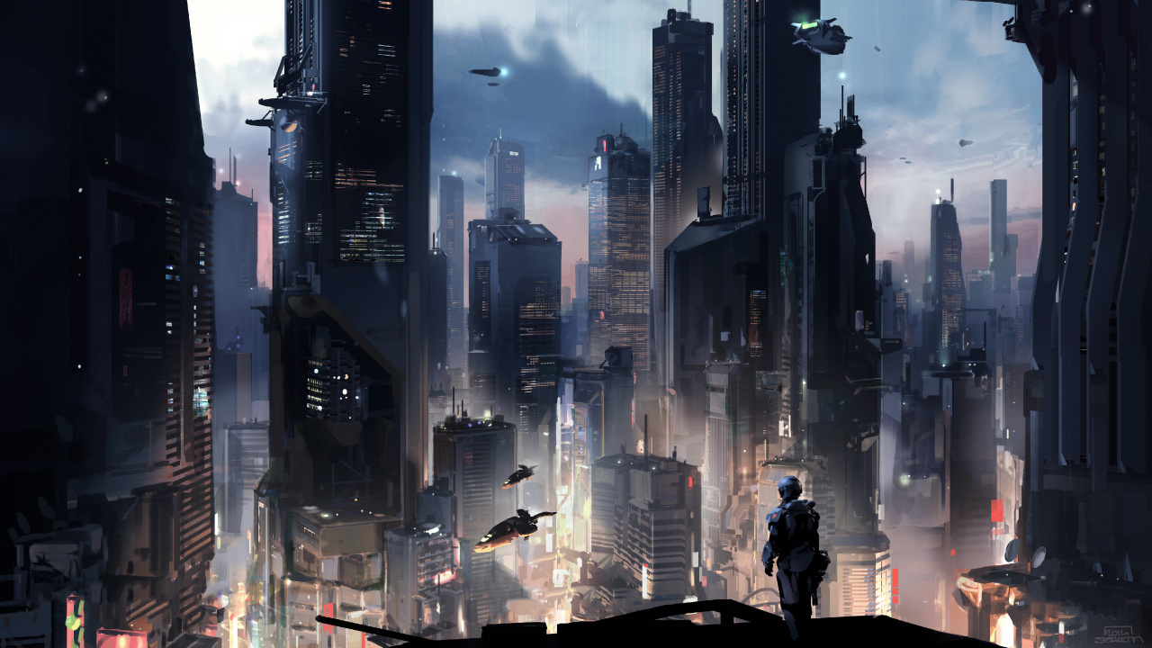 Concept Art, Art, Metropolis, Cityscape, City. Wallpaper in 1280x720 Resolution