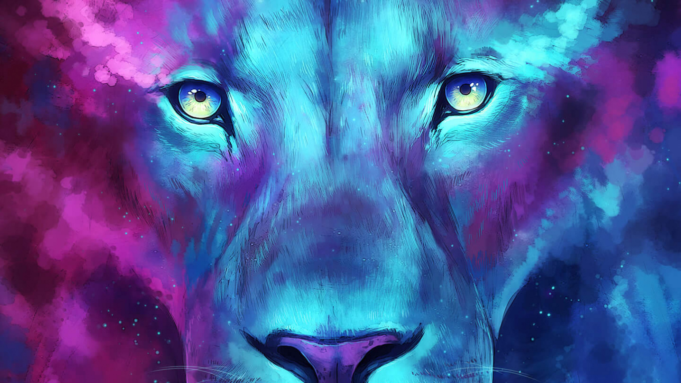 Lions Fantastiques, Lion, Tigre, Art, Felidae. Wallpaper in 1366x768 Resolution