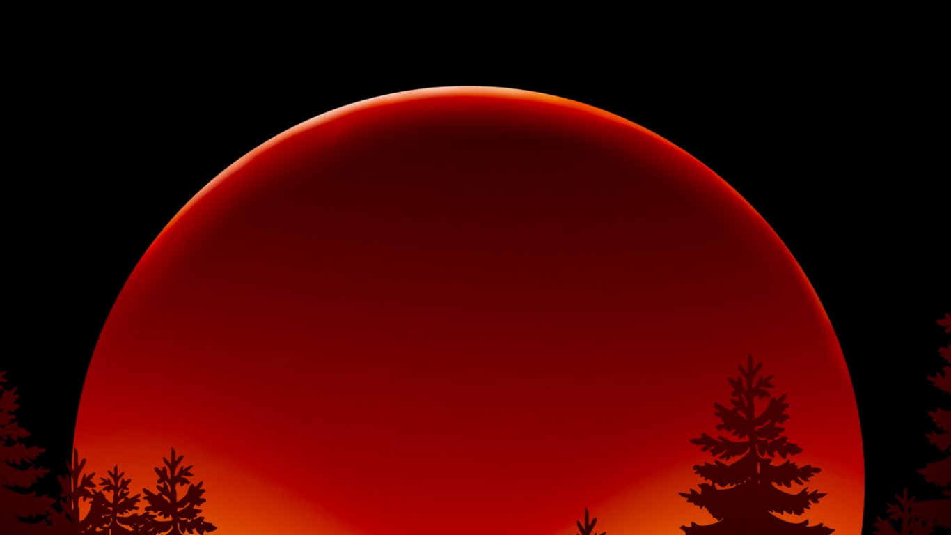 Lärche, Licht, Silhouette, Astronomisches Objekt, Orange. Wallpaper in 1366x768 Resolution