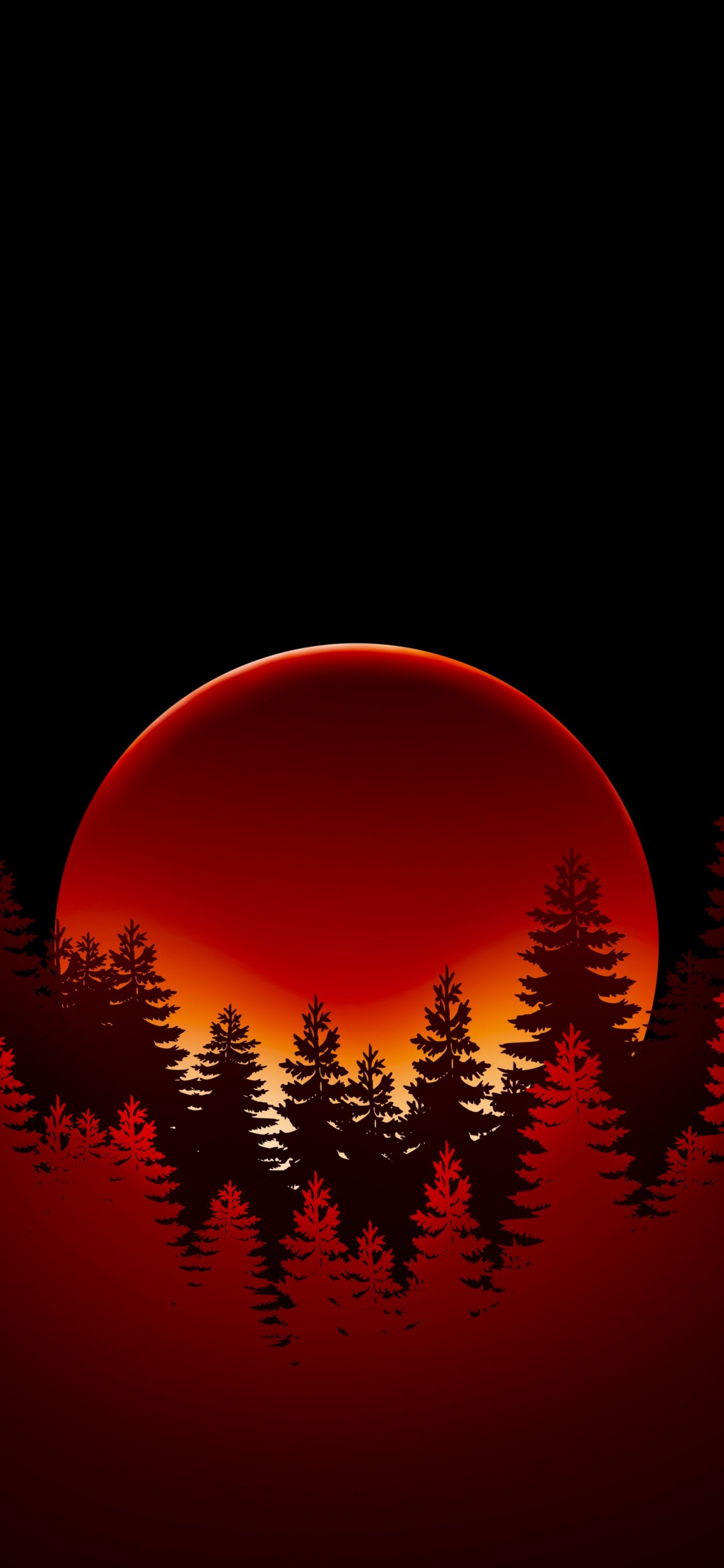 Mélèze, Lumière, Silhouette, Red, Objet Astronomique. Wallpaper in 1242x2688 Resolution
