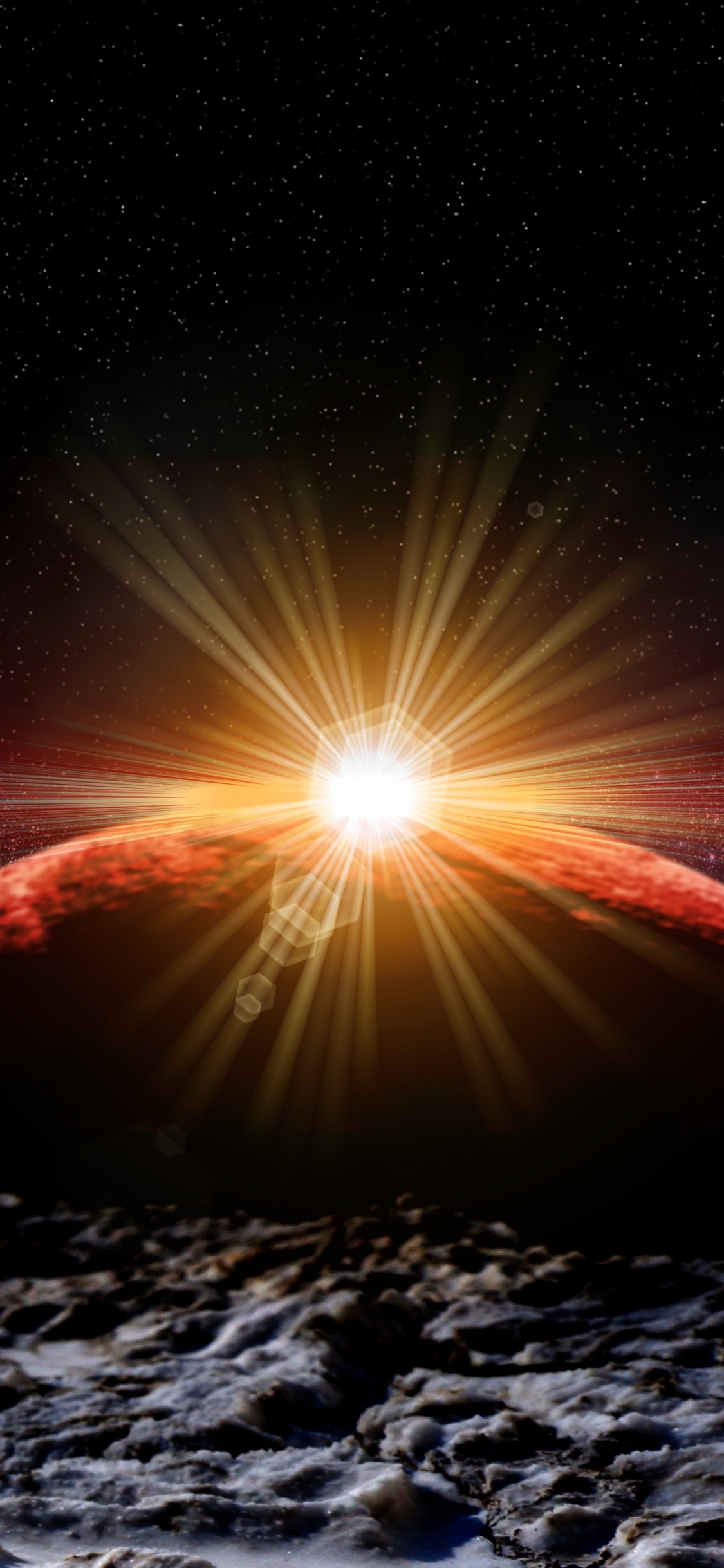 Fuegos Artificiales Blancos y Rojos Durante la Noche.. Wallpaper in 1125x2436 Resolution