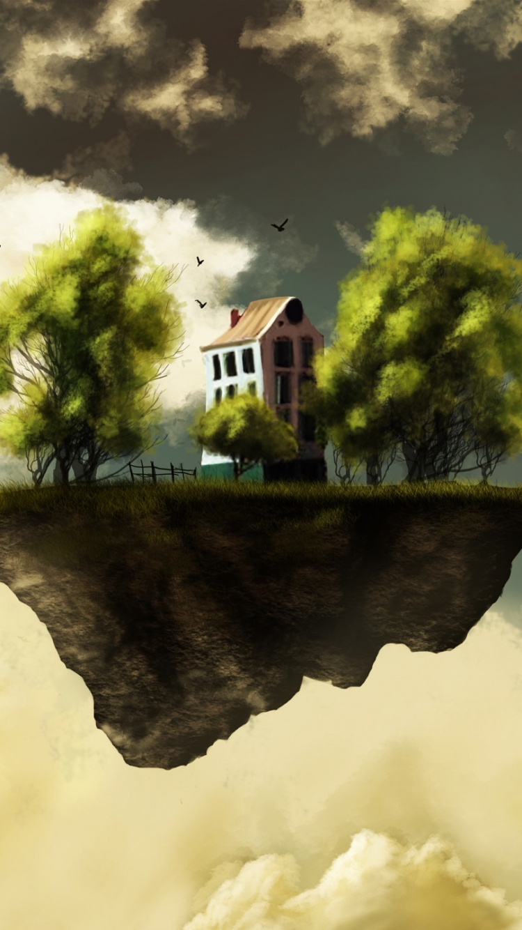 Braunes Holzdock am See Unter Weißen Wolken Und Blauem Himmel Tagsüber. Wallpaper in 750x1334 Resolution