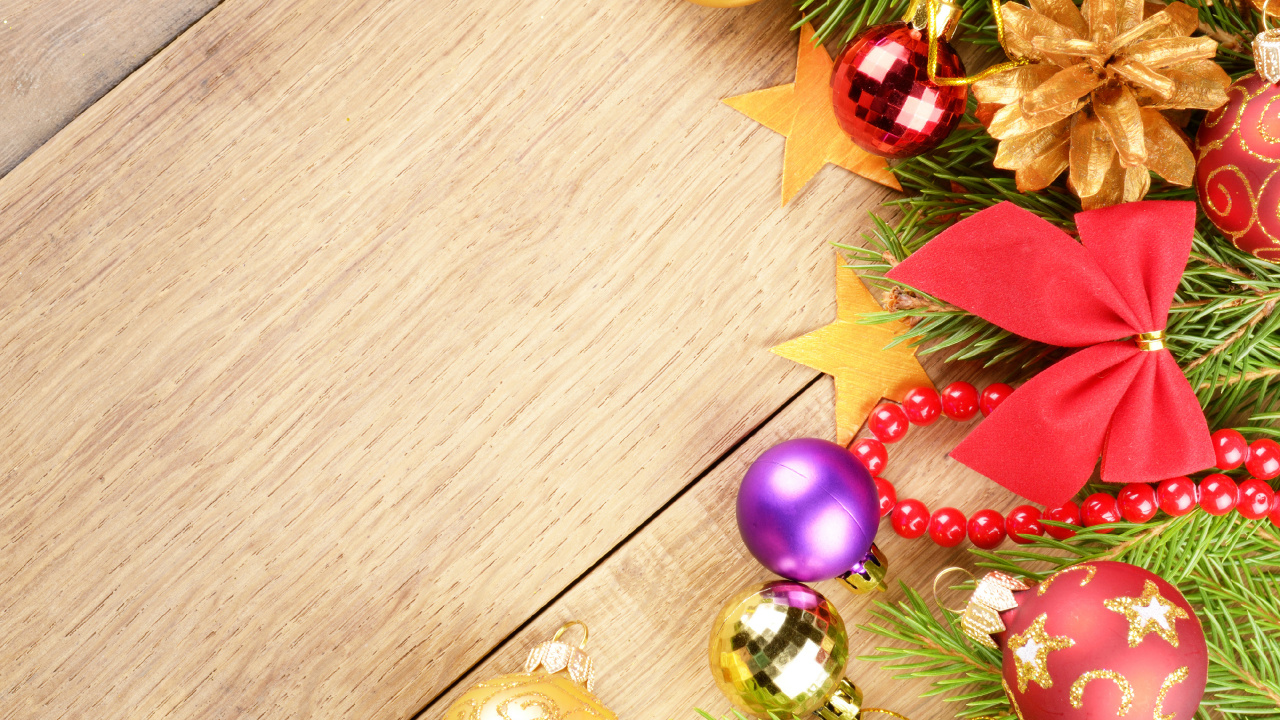 Weihnachtsdekoration, Weihnachtsbaum, Heiligabend, Geschenk, Dekor. Wallpaper in 1280x720 Resolution