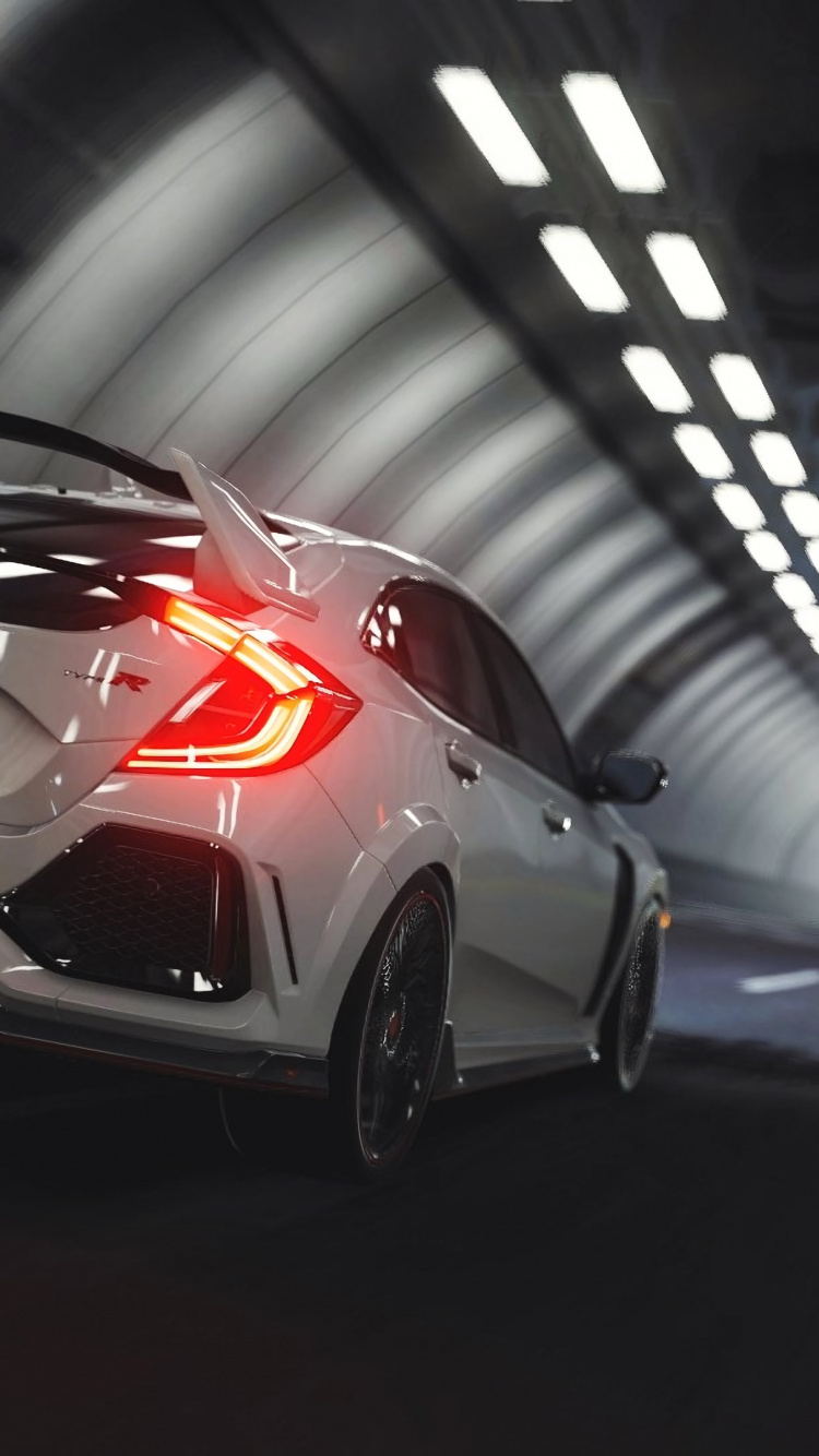 Porsche 911 Rouge Sur Tunnel. Wallpaper in 750x1334 Resolution