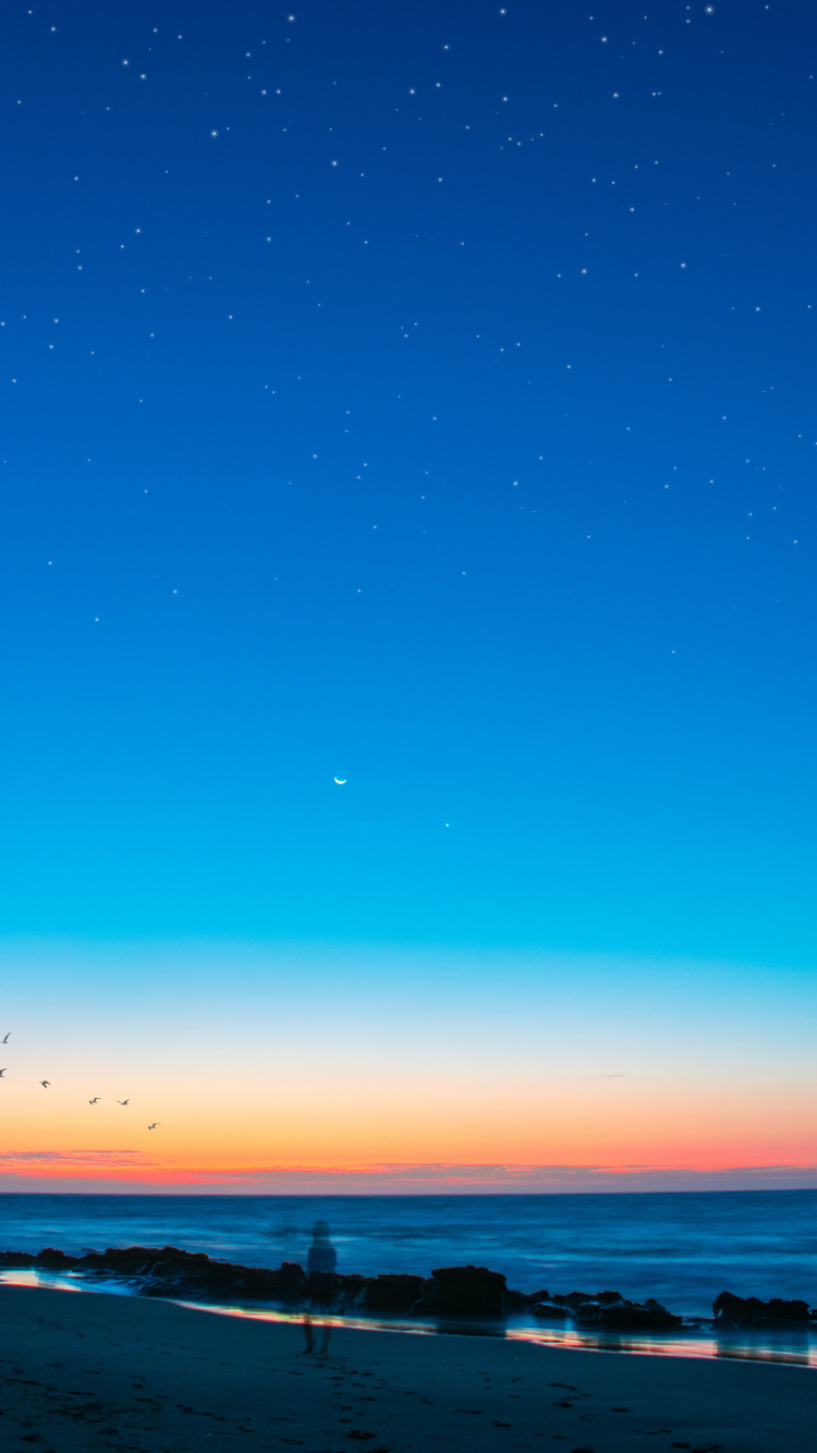 Horizon, Blue, Sea, Ocean, Atmosphere. Wallpaper in 750x1334 Resolution