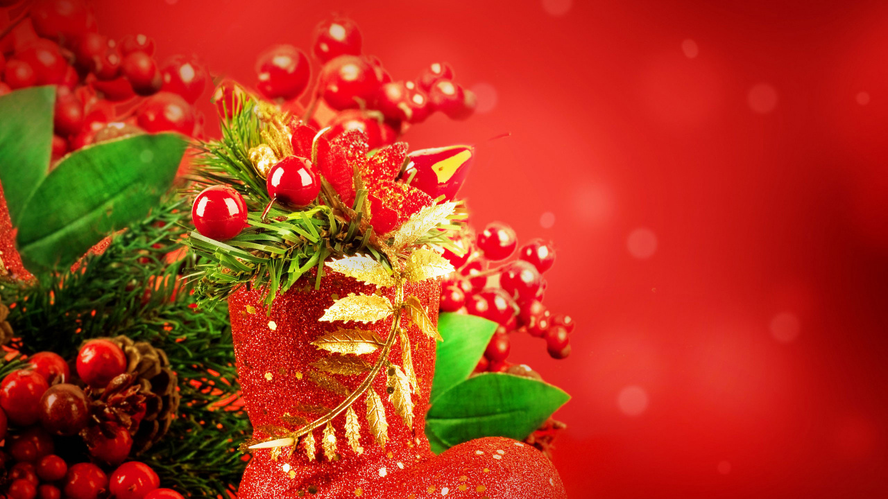 Weihnachten, Neujahr, Berry, Weihnachtsdekoration, Christmas Ornament. Wallpaper in 1280x720 Resolution