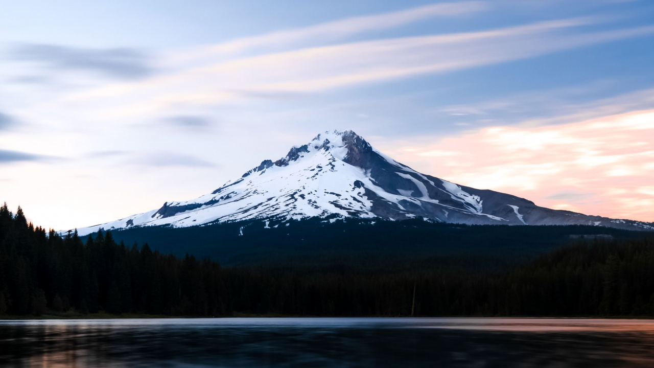 le Mont Hood, Eau, Les Ressources en Eau, Paysage Naturel, Highland. Wallpaper in 1280x720 Resolution