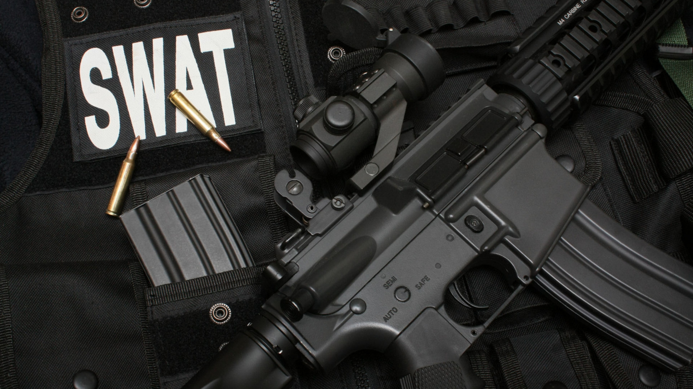 Swat, Arma, Gatillo, Airsoft, Pistola de Airsoft. Wallpaper in 1366x768 Resolution