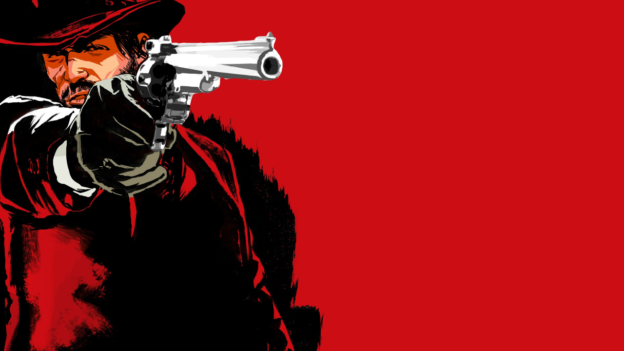 Red Dead Redemption, Illustration, Pistol, Hat, Cowboy. Wallpaper in 1280x720 Resolution