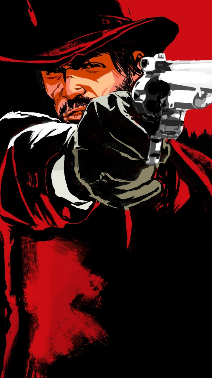Red Dead Redemption, Illustration, Hat, Cowboy. Wallpaper in 720x1280 Resolution