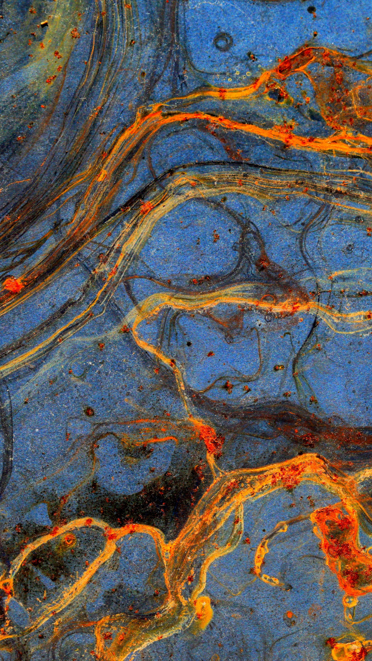 Blue and Brown Abstract Painting. Wallpaper in 750x1334 Resolution