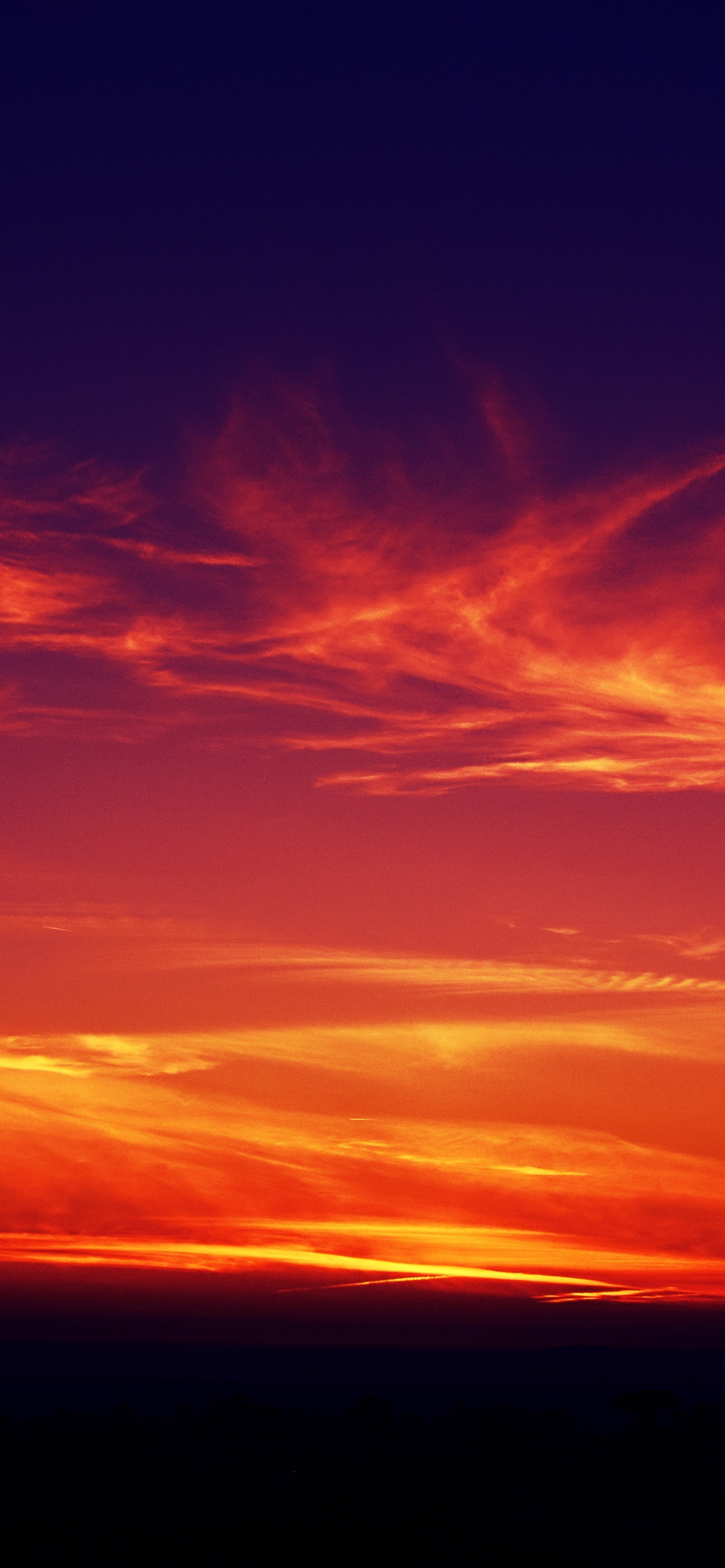 Afterglow, Horizon, Lever, Soir, Red. Wallpaper in 1242x2688 Resolution