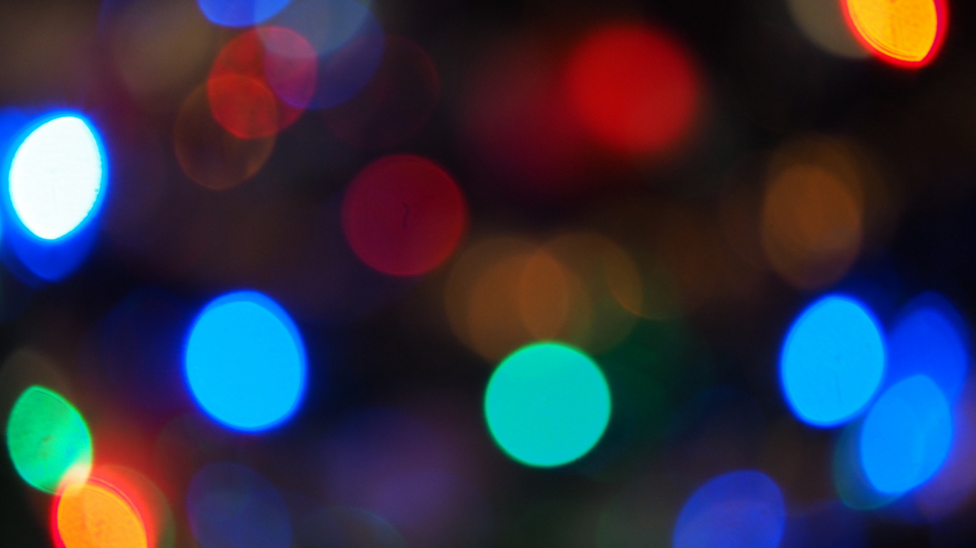Red and Blue Bokeh Lights. Wallpaper in 1366x768 Resolution