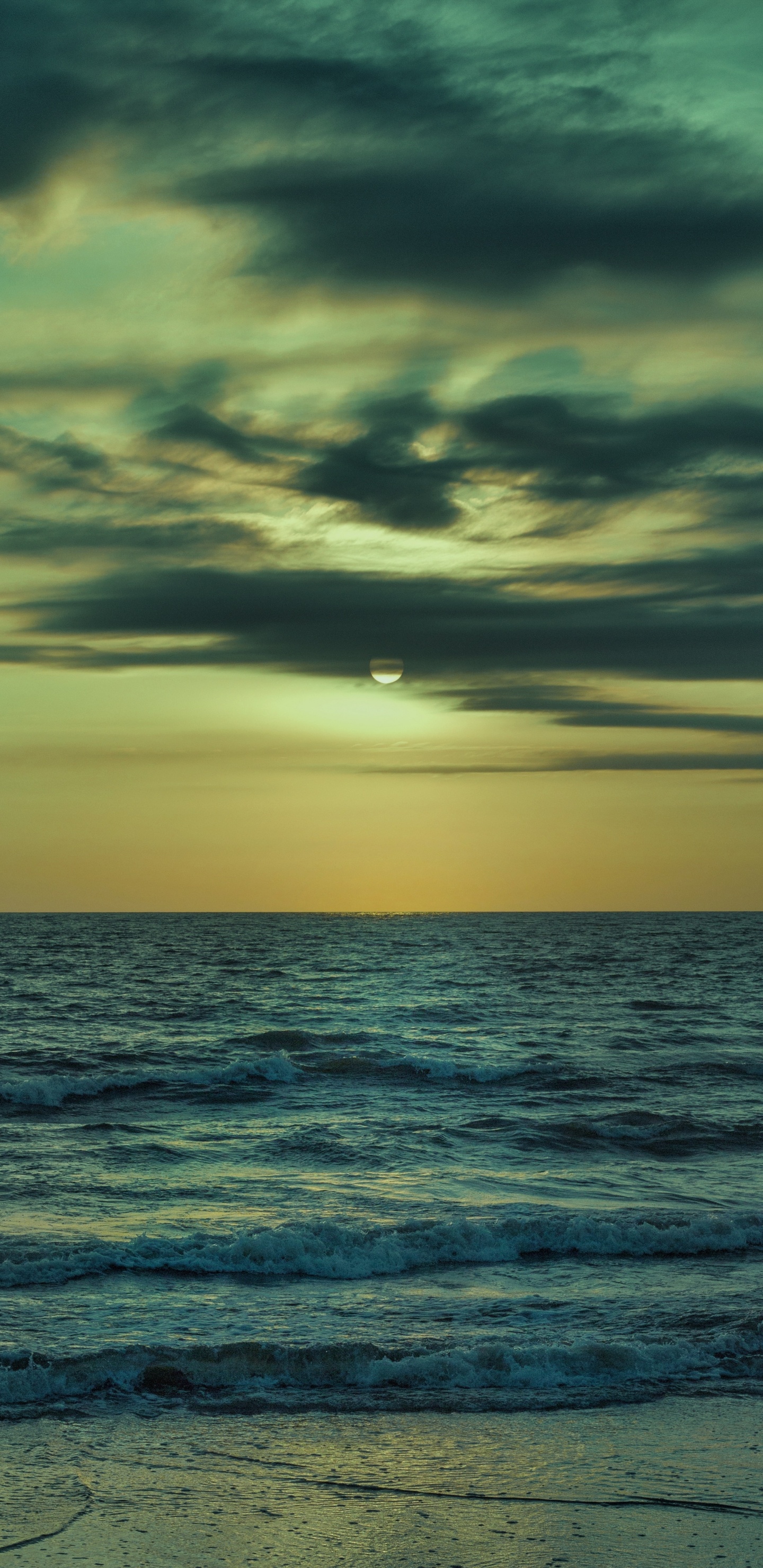 Meer, Horizont, Gewässer, Ozean, Welle. Wallpaper in 1440x2960 Resolution