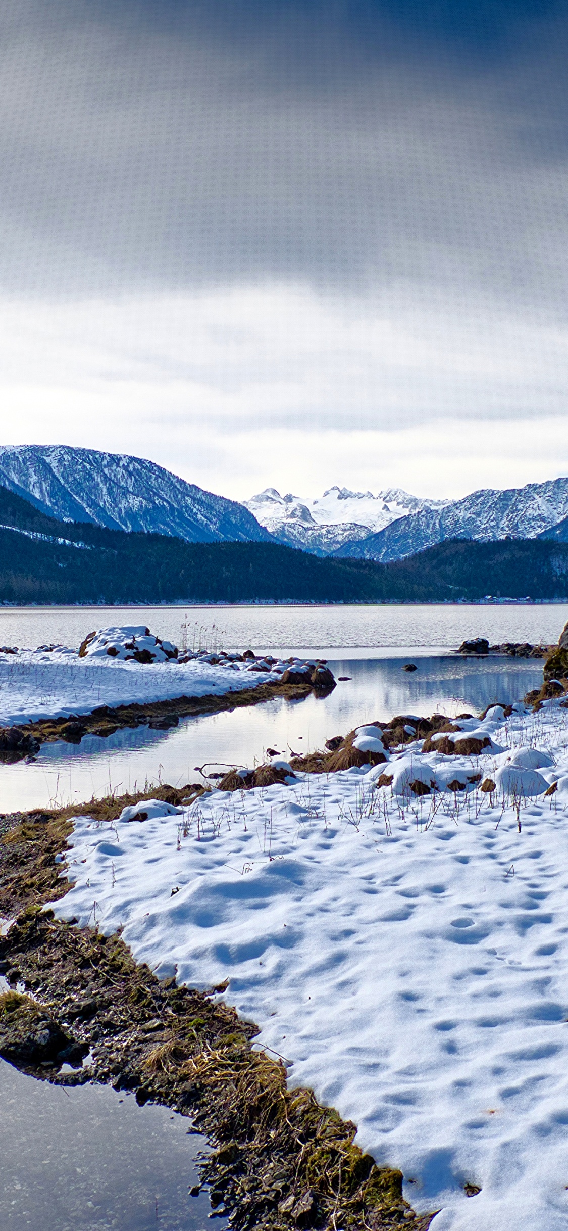 冬天, 性质, 眼底, 多山的地貌, 天空 壁纸 1125x2436 允许