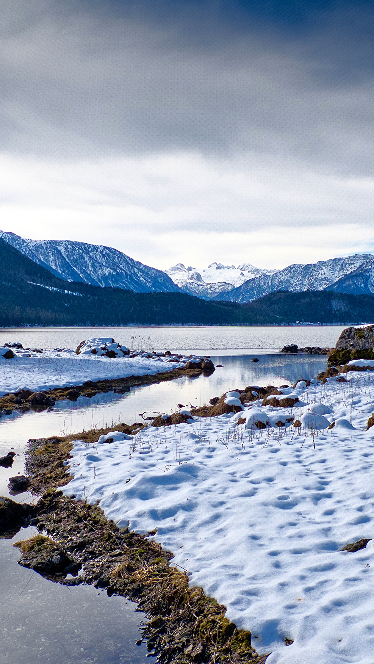 冬天, 性质, 眼底, 多山的地貌, 天空 壁纸 1440x2560 允许