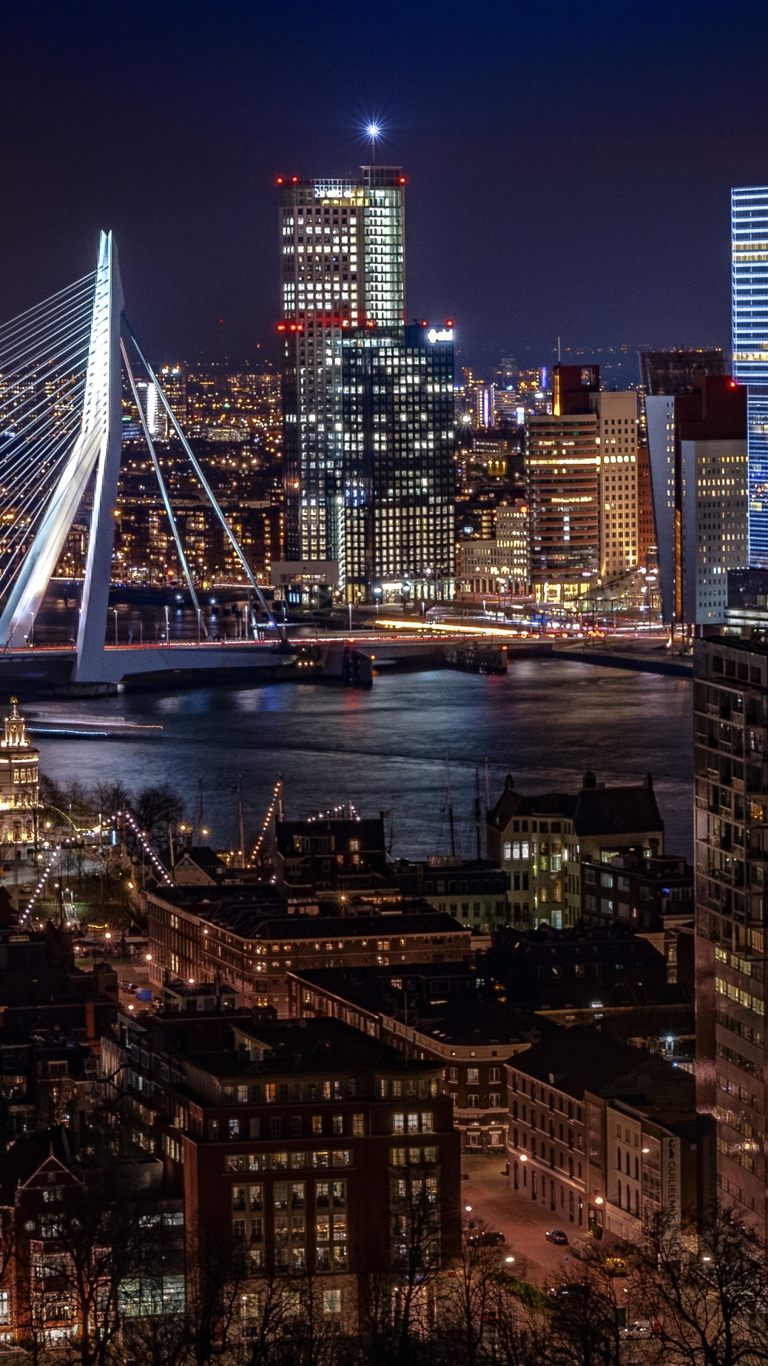 City Skyline During Night Time. Wallpaper in 1080x1920 Resolution