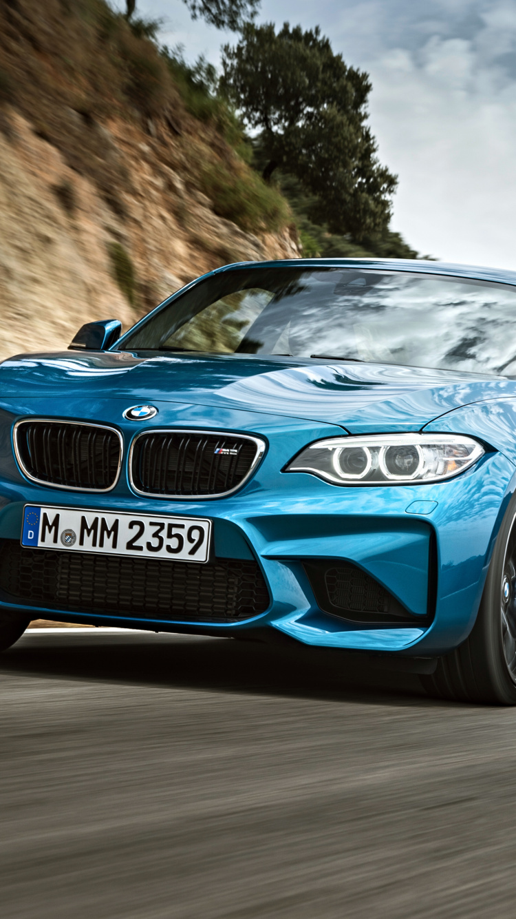 Blue Bmw m 3 on Road During Daytime. Wallpaper in 750x1334 Resolution